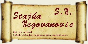 Stajka Negovanović vizit kartica
